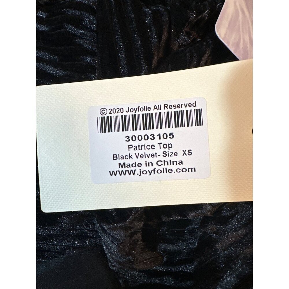 Mia Joy Patrice Black Velvet Tie-Front Top XS - Picture 4 of 6